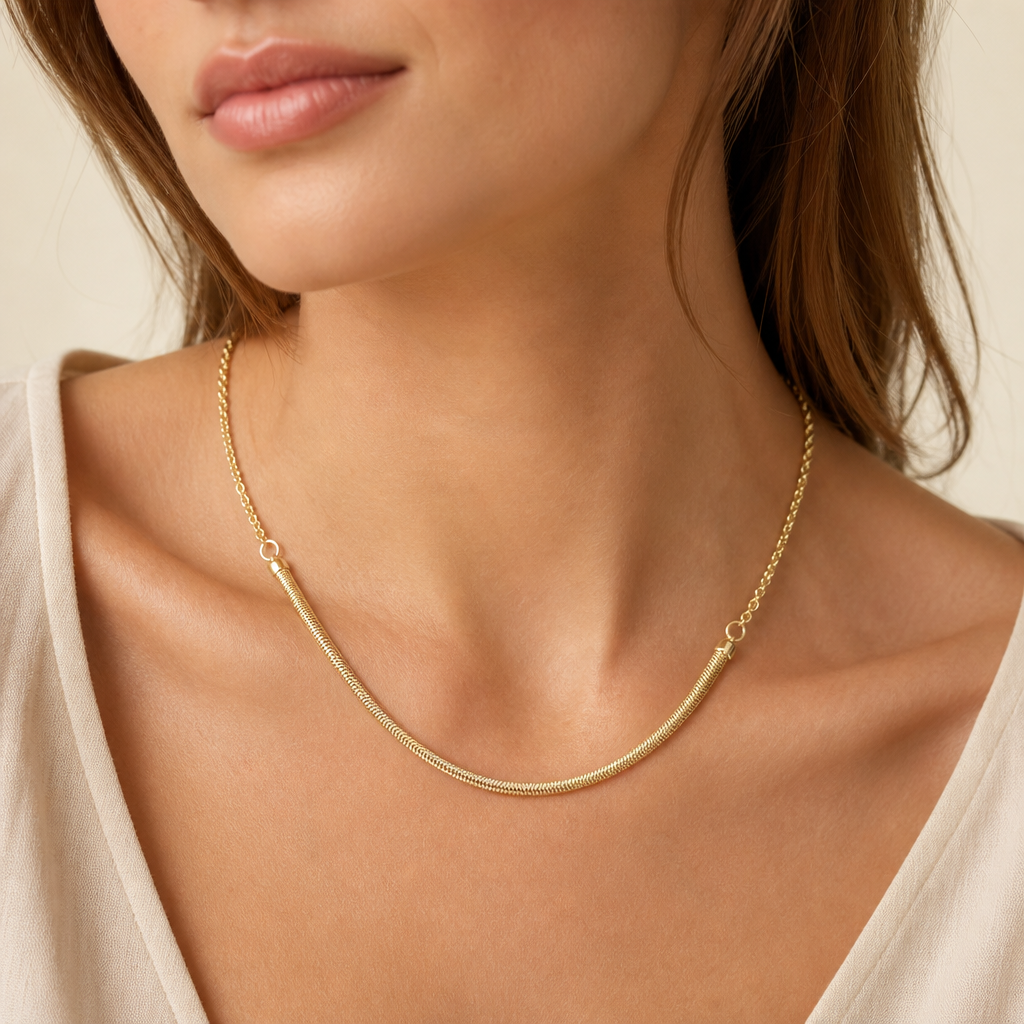 Rope & Snake Link Necklace and Bracelet