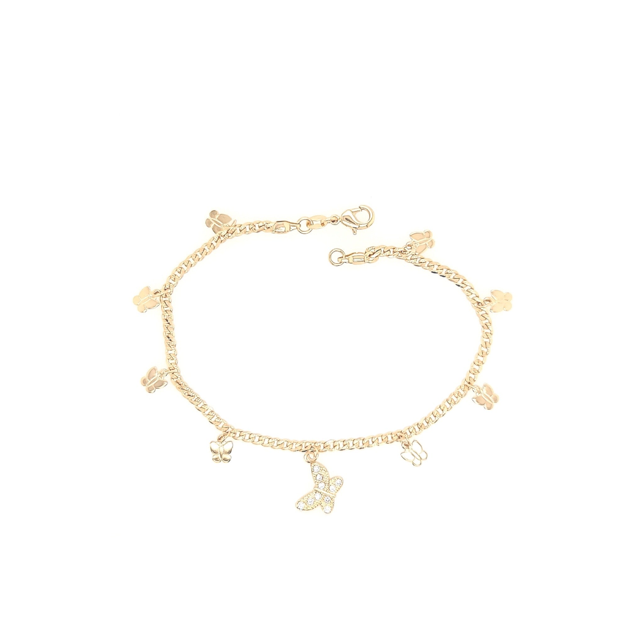 Cuban Link Dangle Butterfly Anklet – Lacosta Jewelry